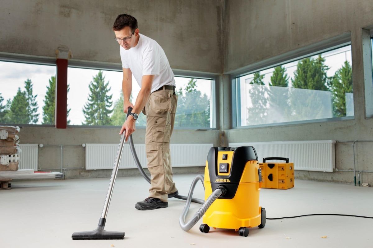 Mirka® 1025 L P&C Industrie Staubsauger 8999000111, 25 Liter, Nass & Trocken, 1,35 PS / 1000 Watt, 3.600 L/.Min., Staubklasse L, Anti Statisch (ESD), Manuelle Filterreinigung, Auto Start, Für staubfreies Schleifen & Arbeiten am Arbeitsplatz