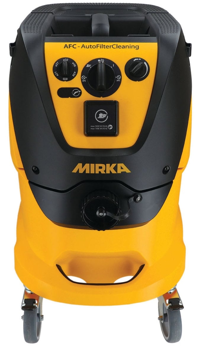 Mirka® 1242 M AFC Industrie Staubsauger 8999227111, 42 Liter, Nass & Trocken, 1,63 PS / 1200 Watt, 4.500 L/.Min., Staubklasse M, Anti Statisch (ESD), Automatische Filterreinigung, Auto Start, Für staubfreies Schleifen & Arbeiten am Arbeitsplatz
