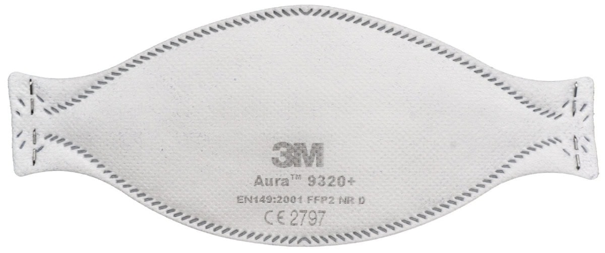 3M™ Aura™ Atemschutzmaske 9320+ FFP2 NR D, Industrievariante, Hygienisch einzelverpackt, Lose Industrieware ohne Kartonage, Pandemiemaske