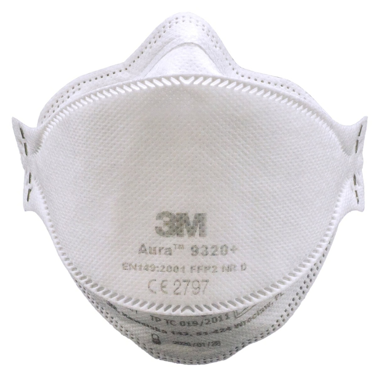 3M™ Aura™ Atemschutzmaske 9320+ FFP2 NR D, Industrievariante, Hygienisch einzelverpackt, Lose Industrieware ohne Kartonage, Pandemiemaske