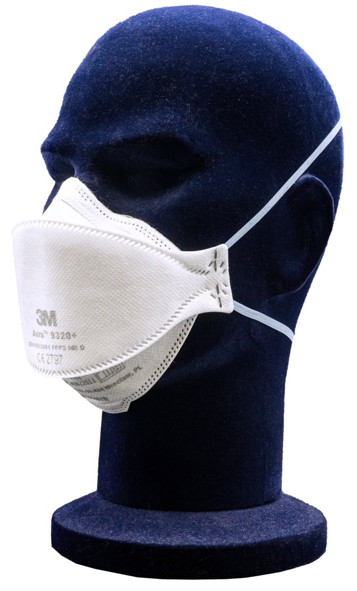 3M™ Aura™ Atemschutzmaske 9320+ FFP2 NR D, Industrievariante, Hygienisch einzelverpackt, Lose Industrieware ohne Kartonage, Pandemiemaske