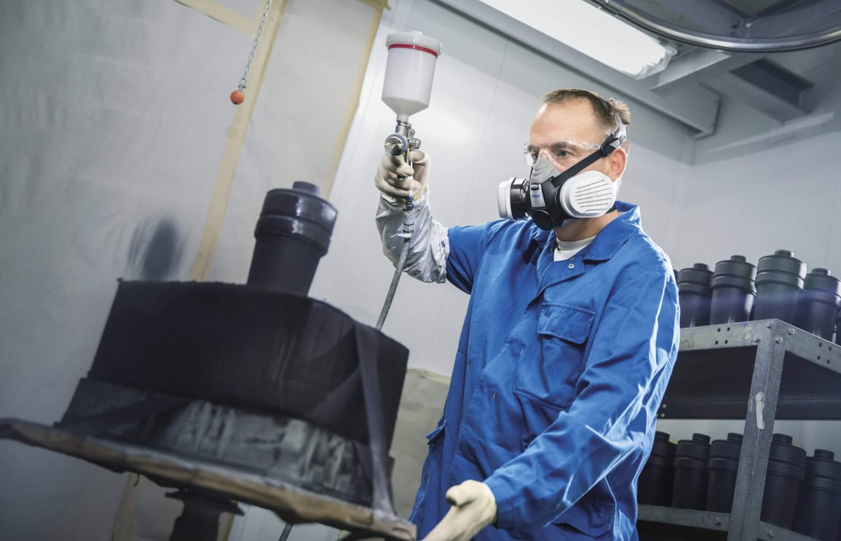 Dräger® X-plore® 3300 Gasmaske / Halbmaske Lackierer Set 3708069, Größe S, A2 P3 R D Kombinationsfilter, Soft TPE, Dräger® Bajonett-Klick Filteranschluss