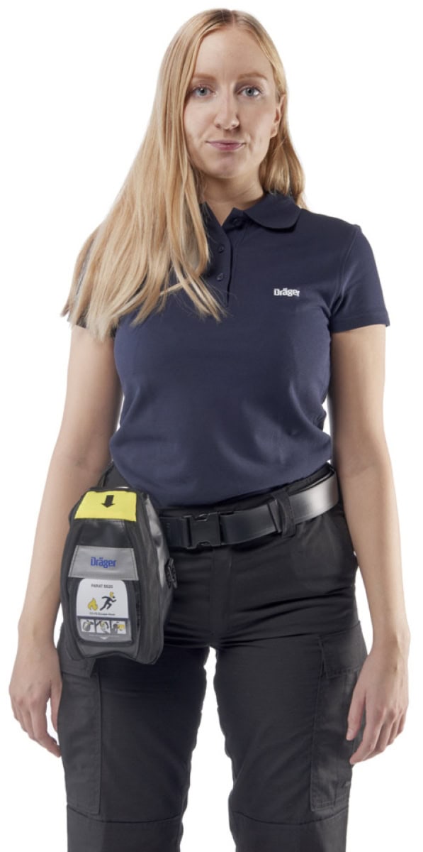 Dräger® PARAT® Kunststoff Hüftgurt R53026, Schwarz, Dekontaminierbar, Für Dräger® PARAT® 4720 / 4730 / 5520 / 5530 / 7520 / 7530 Fluchthauben, Zum Tragen des Soft Pack / Hard Case an der Hüfte