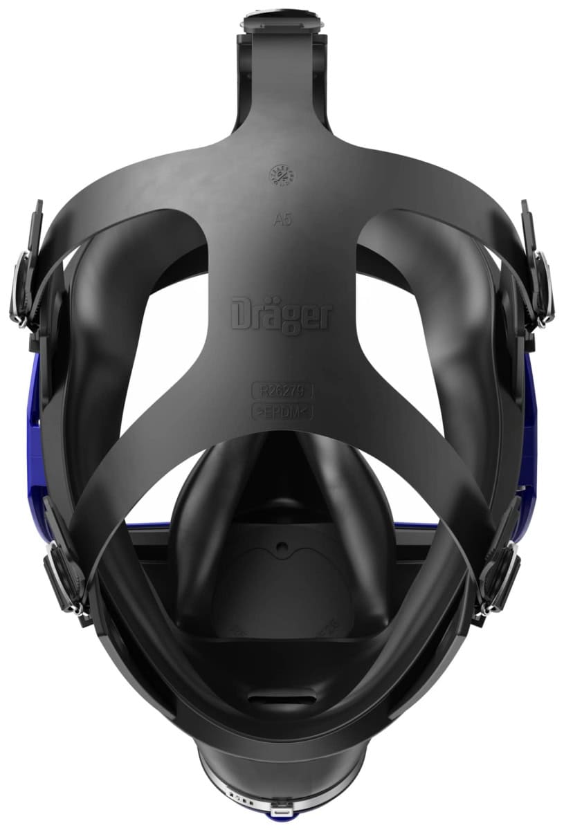 Dräger® X-plore® 6300 Gasmaske / Vollmaske R55800, Universalgröße, Kratz- & UV beständige PMMA Sichtscheibe, EPDM Maskenkörper, Blauer Kunststoffrahmen, RD40 Filteranschluss [NATO Standard], Für Industrieeinsatz