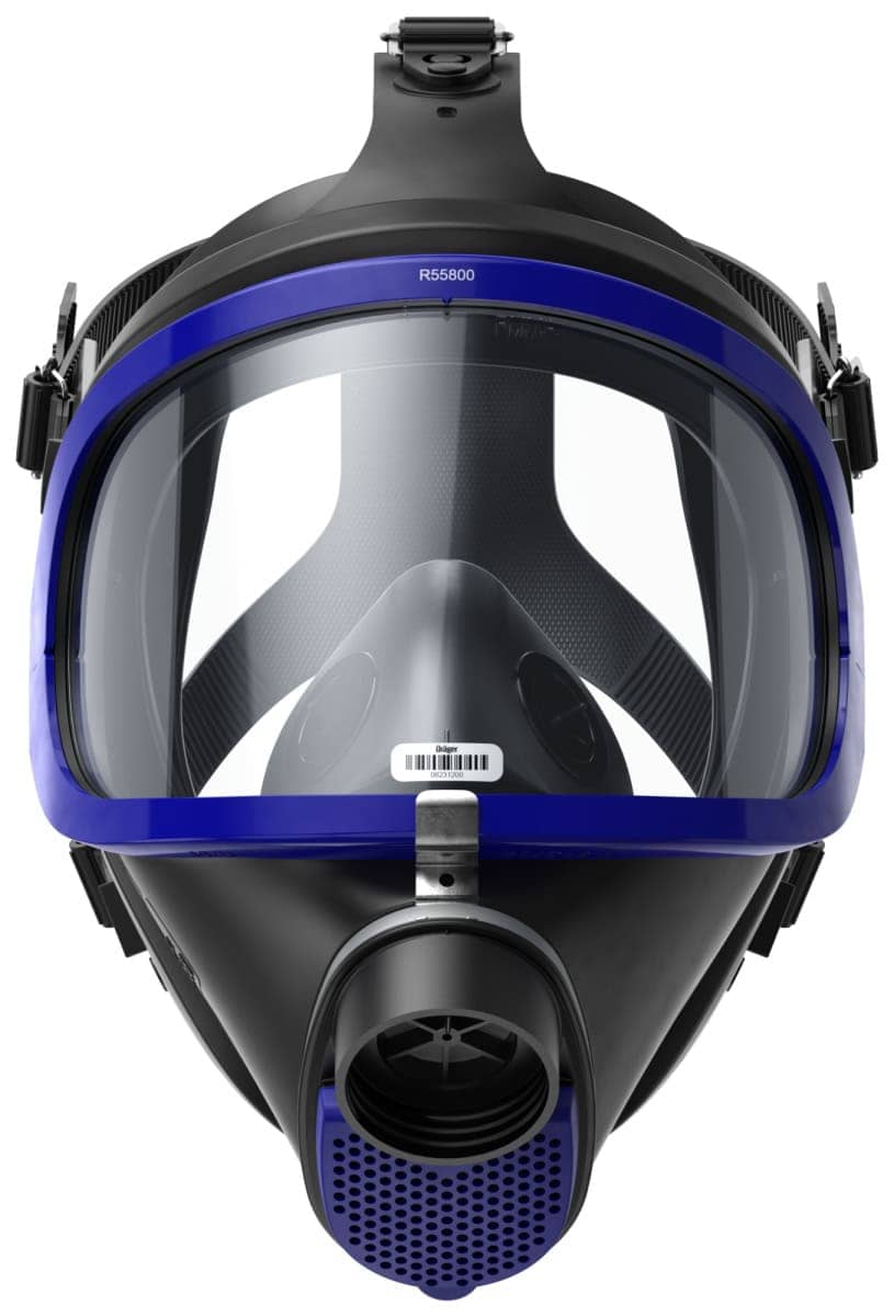 Dräger® X-plore® 6530 Gasmaske / Vollmaske R55795, Universalgröße, Schlagfeste Polycarbonat Sichtscheibe, EPDM Maskenkörper, Blauer Kunststoffrahmen, RD40 Filteranschluss [NATO Standard], Für Industrieeinsatz