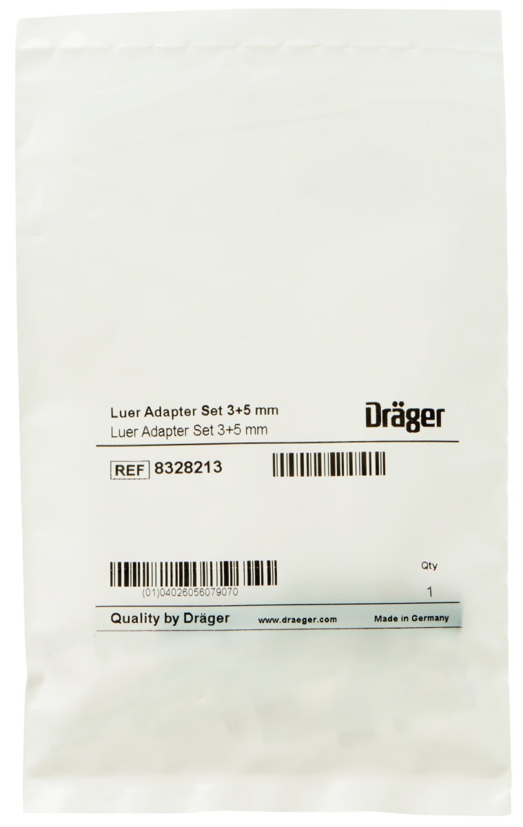 Dräger® Luer Adapter Set 8328213, Innendurchmesser: 5 mm, 10 Teile pro Pack, Männlich + Weiblich, Für die Verbindung von Dräger® Gasmesstechnik Schläuchen