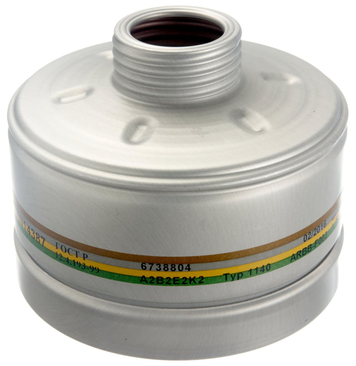 Dräger® X-plore® RD40 Gasfilter 1140, 6738804, A2B2E2K2 R, 40 mm Rundfilteranschluss [NATO Standard], Gasfilter gegen organische-, anorganische-, saure Gase & Dämpfe + Ammoniak, org. Ammoniakderivate