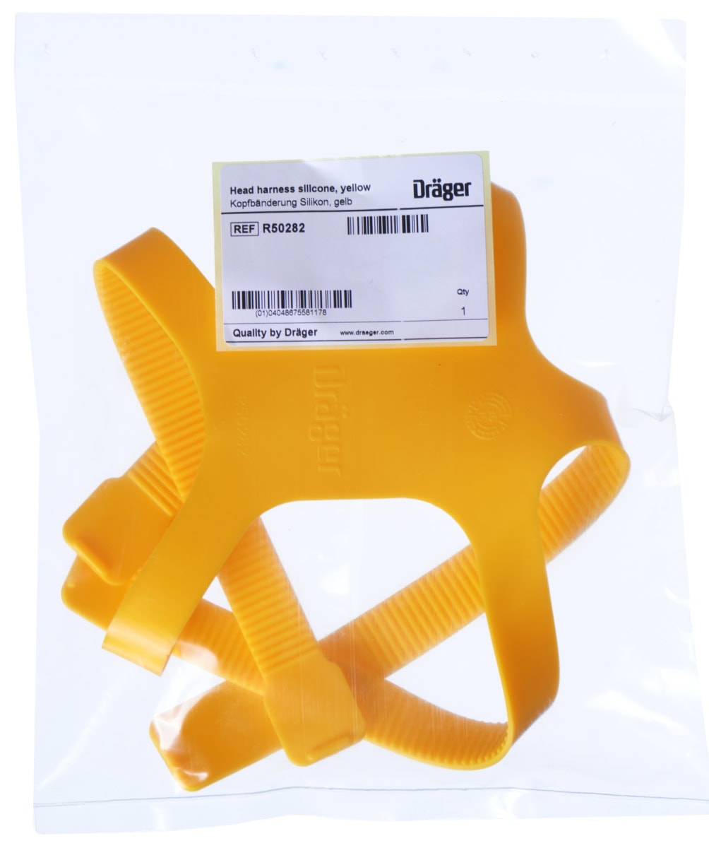 Dräger® Silikon Kopfbänderung R50282, Gelb, Unvollständig | Ohne Rollenschnallen, Ersatzteil, Für alle X-plore® Silikon Vollmasken der 6000 Serie
