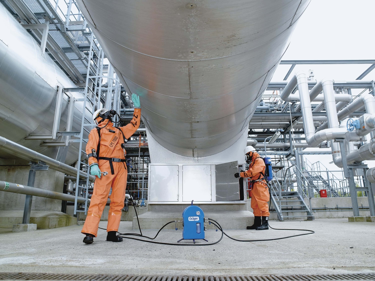 Dräger® PAS® Filter F5500 P Druckluft Aufbereitungs Einheit 3359926, 1.080 (L./Min.), Mit Vorfilter, Tragbar, Max. 5 Personen, Zum Anschluss von Dräger® PAS® Druckluftsystemen