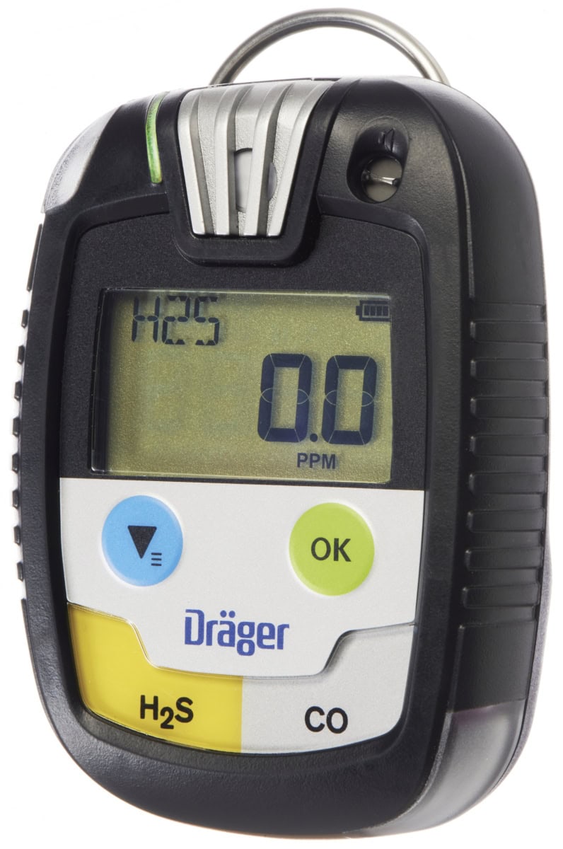 Dräger® Pac® 8500 2-in Eingasmessgerät 8326365, Dual Sensor: H2S/CO, IP 68 Staub & Wasserdicht, Mobiles Gaswarngerät für Schwefelwasserstoff (H2S) und Kohlenstoffmonoxid (CO)