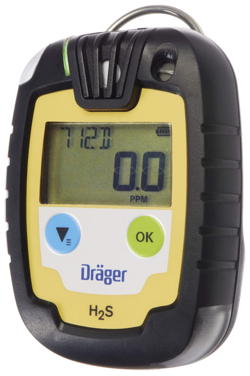 Dräger® Pac® 6000 Eingasmessgerät 8326320, Sensor: H2S, Zeitlimitiert, IP 68 Staub & Wasserdicht, Mobiles Gaswarngerät für Schwefelwasserstoff (H2S)