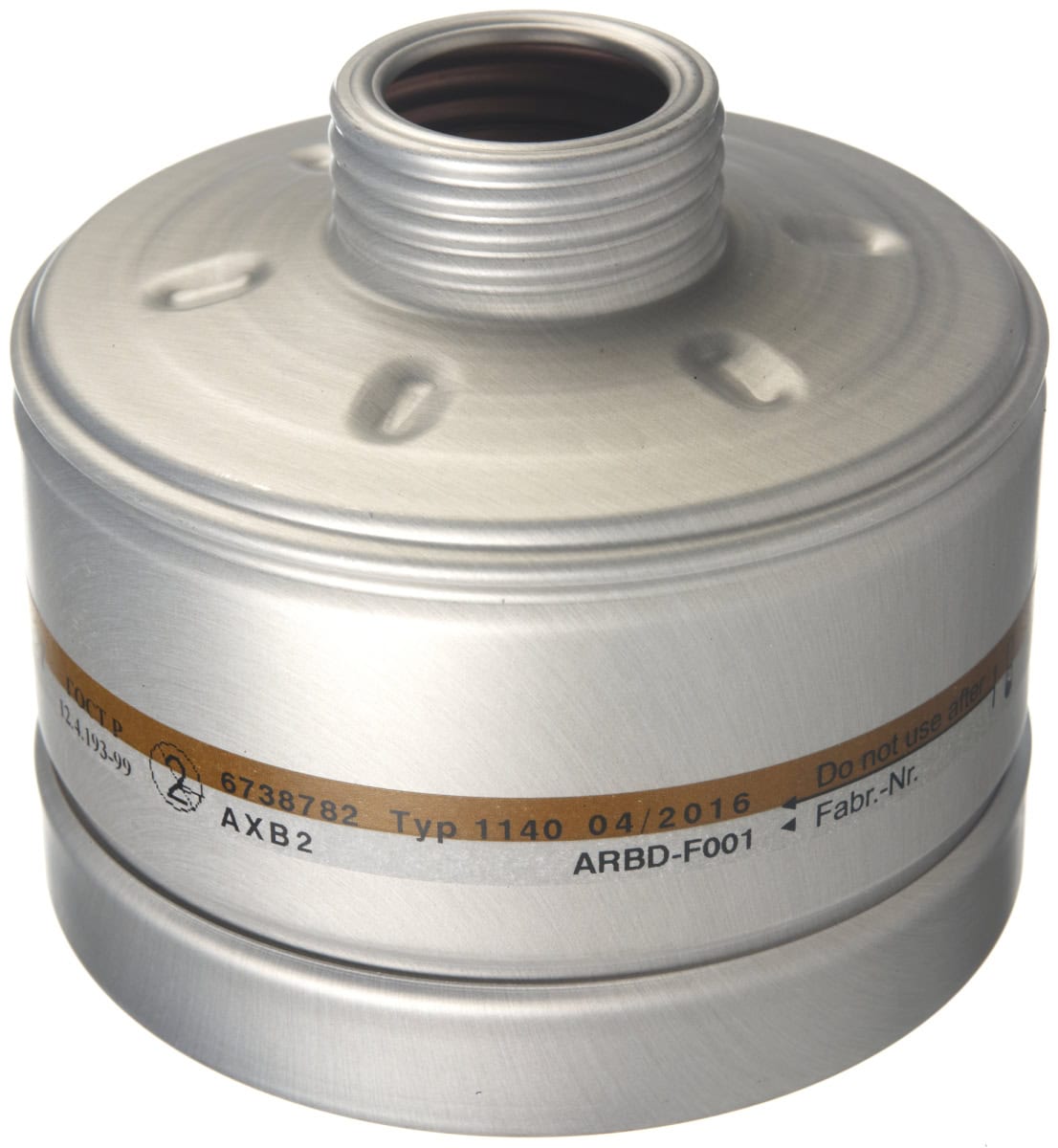 Dräger® X-plore® RD40 Gasfilter 1140, 6738782, AXB2 NR, 40 mm Rundfilteranschluss [NATO Standard], Gasfilter gegen einkomponentige organische Dämpfe (Siedepunkt unter 65° C, Gruppe 1 & 2) und anorganische Gase & Dämpfe