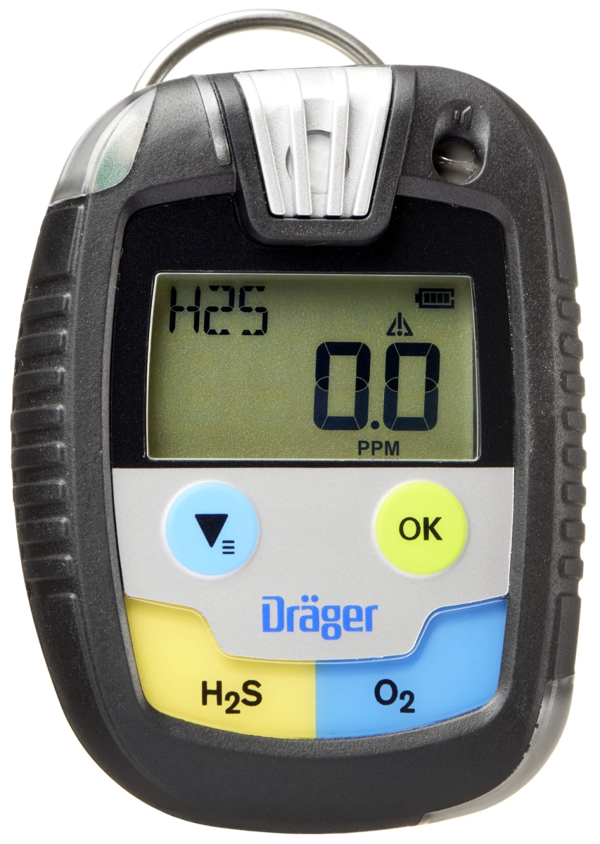 Dräger® Pac® 8500 2-in Eingasmessgerät 3702251, Dual Sensor: H2S / O2, IP 68 Staub & Wasserdicht, Mobiles Gaswarngerät für Schwefelwasserstoff (H2S) und Sauerstoff (O2)