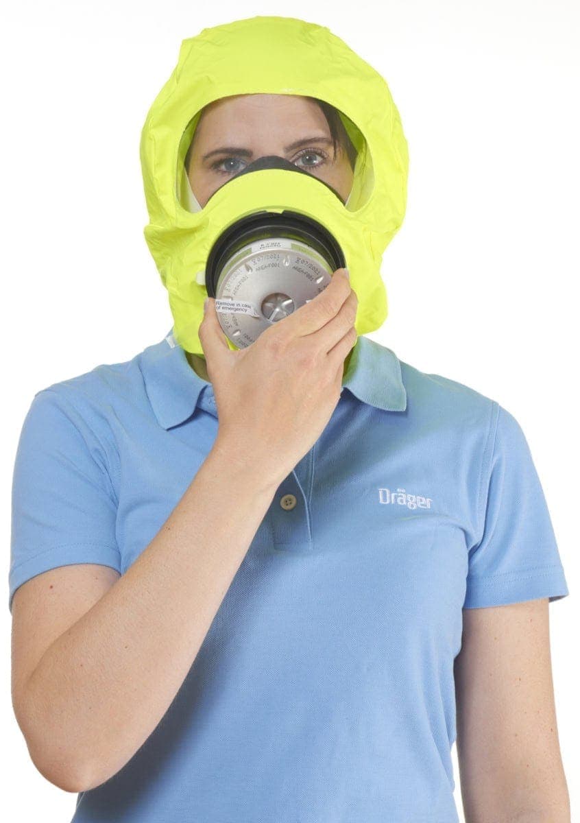 Dräger® PARAT® 4720 Industrie Fluchthaube 3721333, ABEK15 P3 Kombi Filter für mind. 15 Min. Schutz, Soft Pack, Universalgröße, Fluchthaube zum Schutz gegen toxische Industriegase, Dämpfe und Partikel