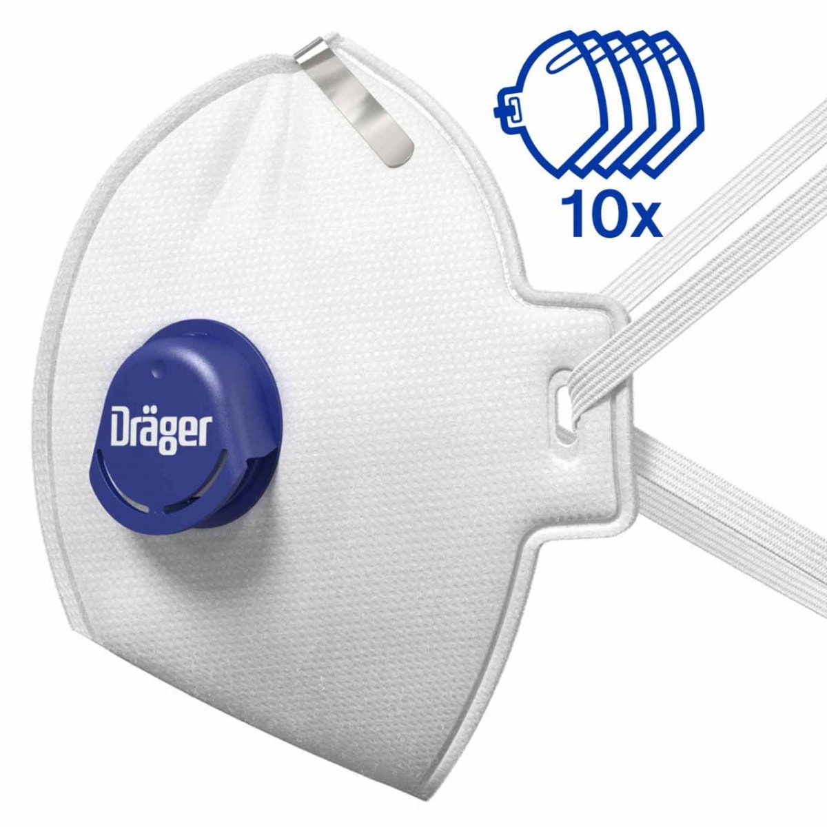 Dräger® X-plore® 1730+V FFP3 NR D 3951388, Hygienisch einzelverpackt, Wirksamer Schutz gegen Feinstäube und Partikel bei hohem Tragekomfort