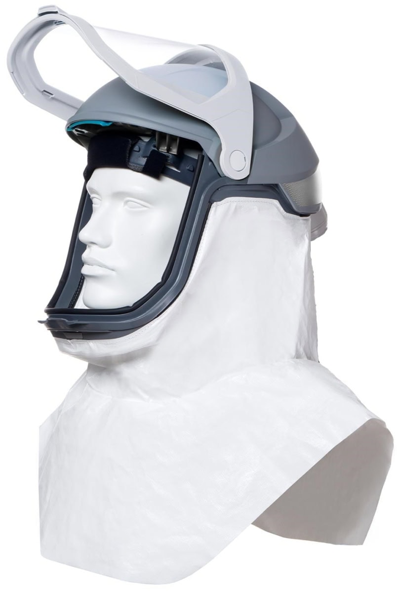 Dräger® X-plore® 8000 Chemikalienbeständiger Helmabschluss L3 T4 3710784, Schulter Abdichtung (Lang), Tychem® 4000, Weiß, Ersatzteil, Für Visierhelme