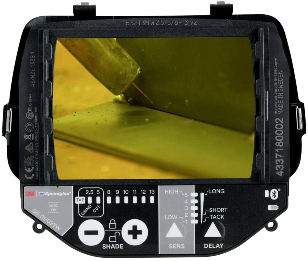 3M™ Speedglas™ Schweißmaske G5-01 mit Schweißfilter G5-01/03TW, 611125, inkl. QRS-Luftschlauch und Tasche, TH3, 4A/3B, Kopfband und Textilkopfschutz; Teile: [611100 + 610021 + 834016 + 790105]