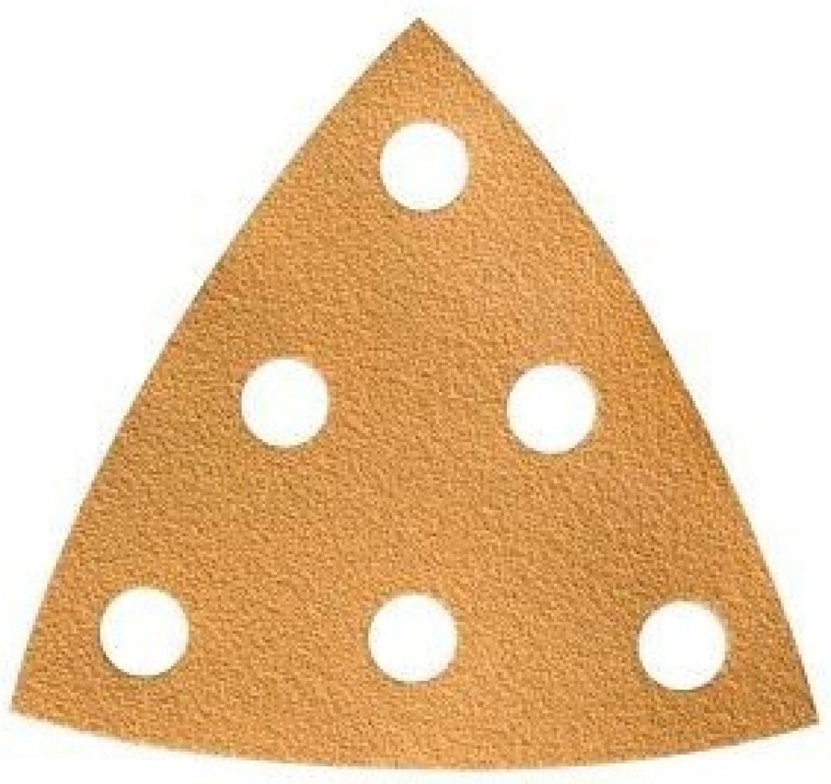 Mirka® Gold 2366909912, Ø 90 mm x 93 mm x 93 mm, P120, 6-fach Gelocht, Kletthaftend, Delta Schleifscheibe mit Aluminiumkorn