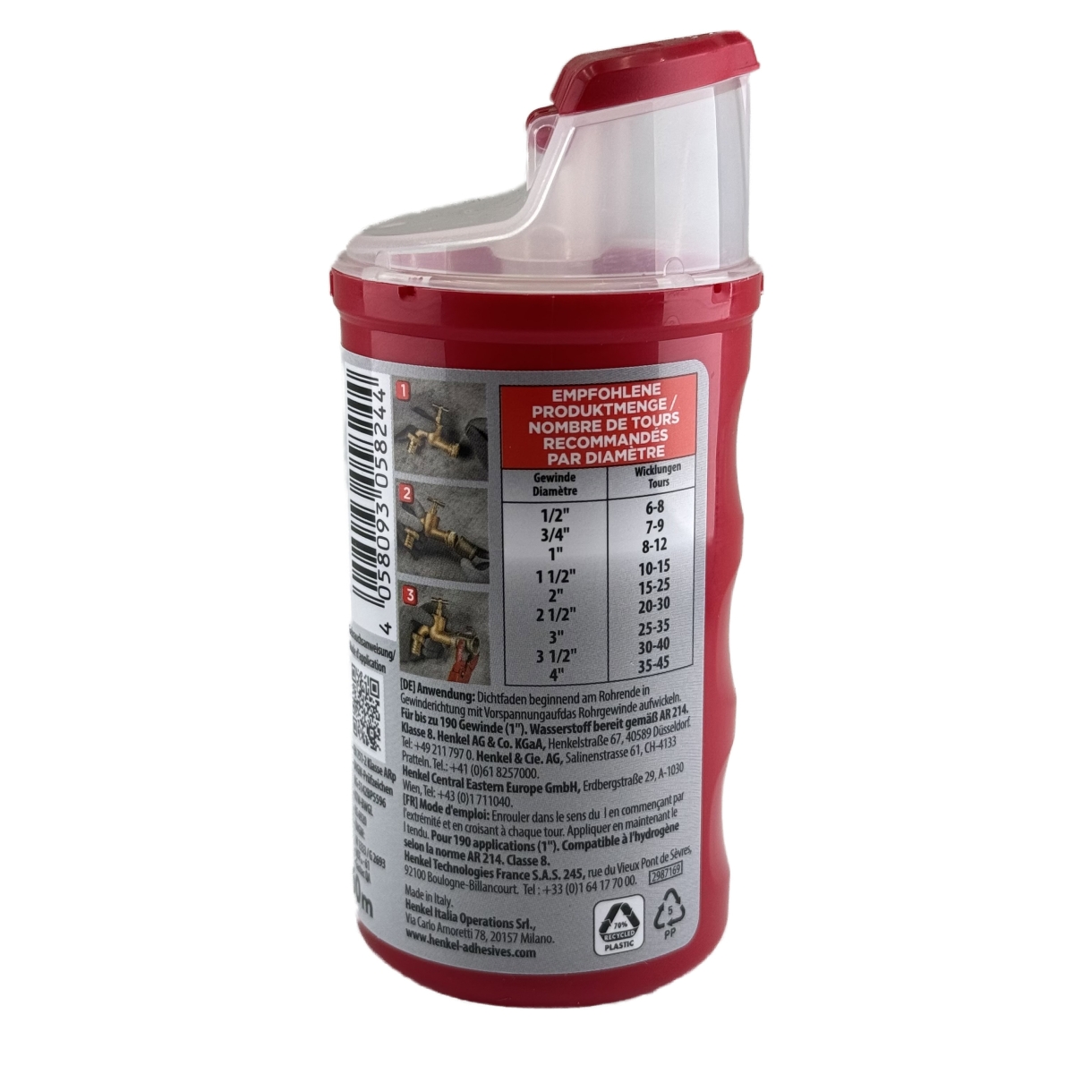 Henkel™ Loctite® 55 Gewindedichtfaden, 160 m, Hochfest, Weiß, 2957112 Für Gas, Heizung & Trinkwasser geeignet