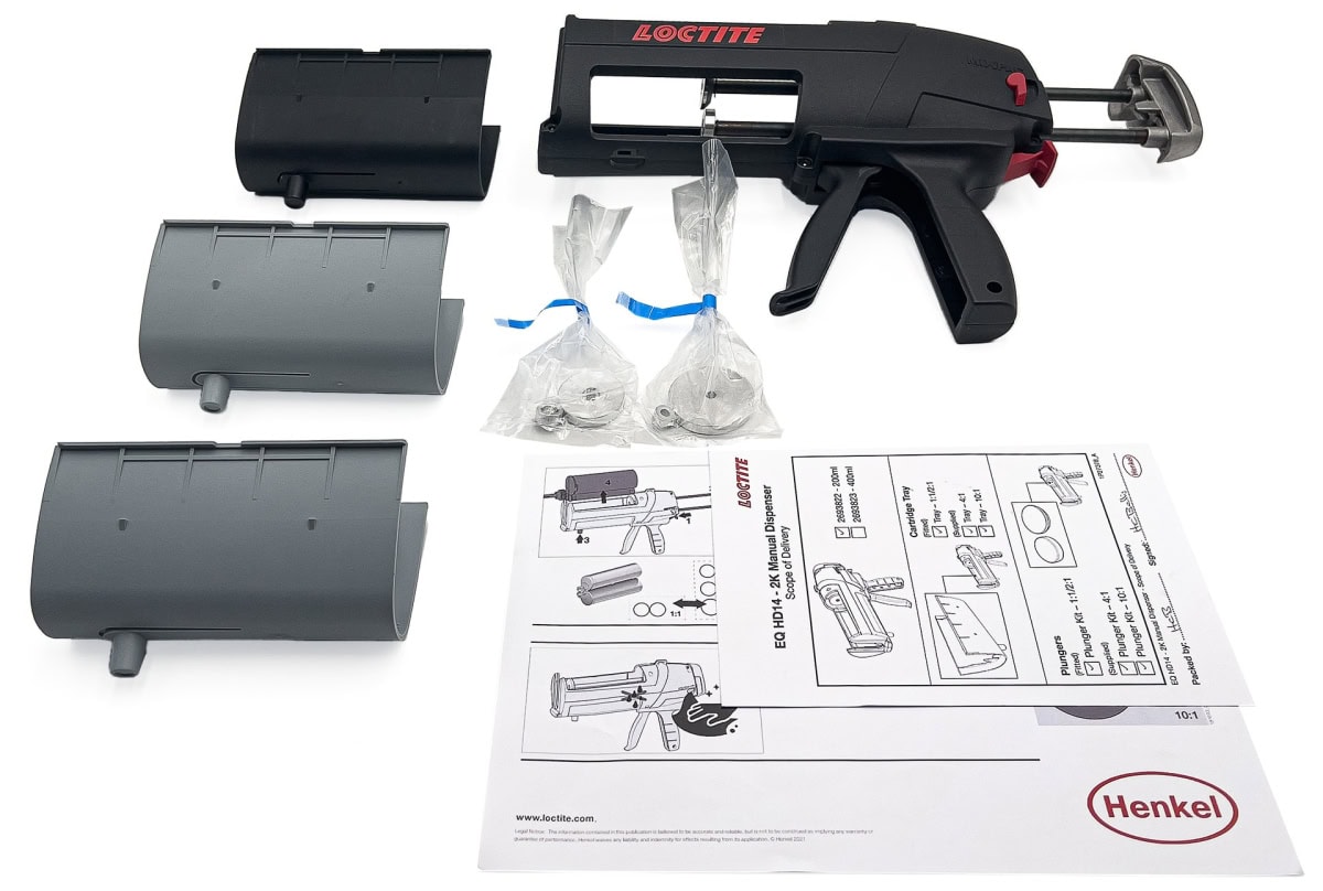 Henkel™ Loctite® Mechanisches 2K Auftragsgerät EQ HD 14, 2693822, 1:1 / 2:1 / 4:1 / 10:1, für 200 ml Kartuschen, inkl. Umbausätze für alle Mischungsverhältnisse