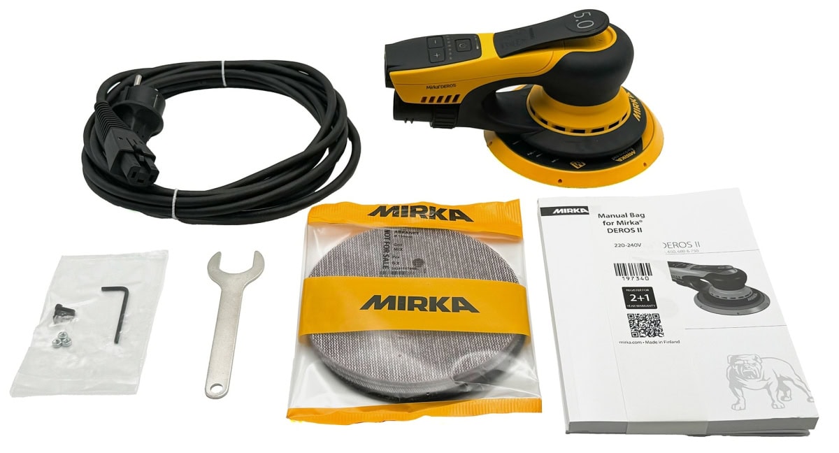 Mirka® DEROS II 650 Elektro Exzenterschleifer MID6504044, Ø 150 mm, 5 mm Schleifhub, 5/16"-Gewinde, Zentralabsaugung, 240V, 0,54 PS / 400 Watt, Externe Absaugung