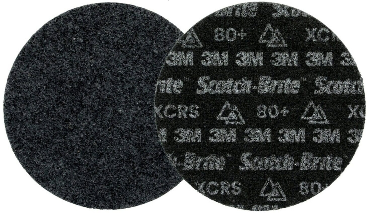 3M™ Scotch-Brite™ HD-DH Präzisions-Vliesscheibe HDDH8890, Ø 178 mm, 80+, K, Sehr grob, Schwarz, 8.600 U./Min., Kletthaftend, Ohne Zentrierloch, Für Abtrags- und Finisharbeiten