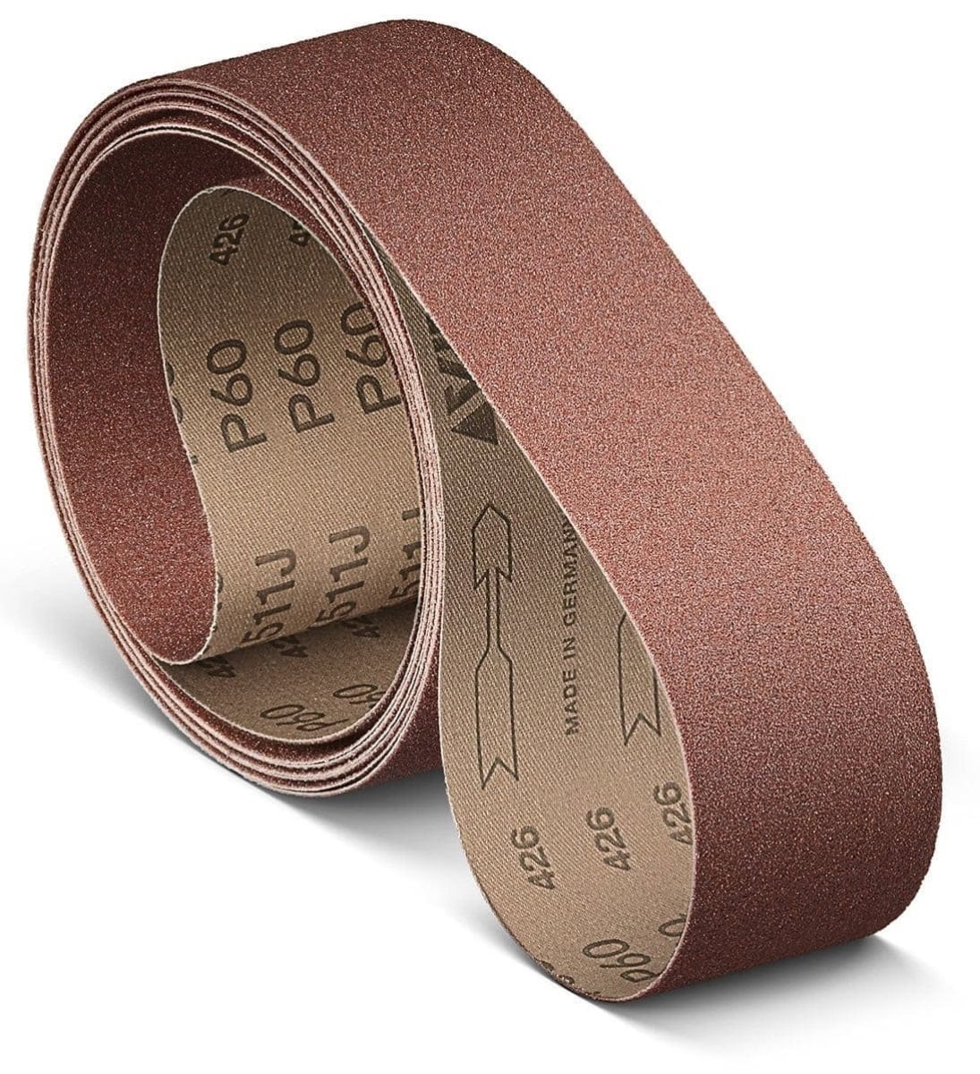 VSM ALUMINIUMOXID KK511J 701948, 100 mm x 3500 mm, A, P150, J-Baumwolle, Ausführung (E07), Rot-braun, Schmalband mit Aluminium, Für Edelstahl und NE-Metalle