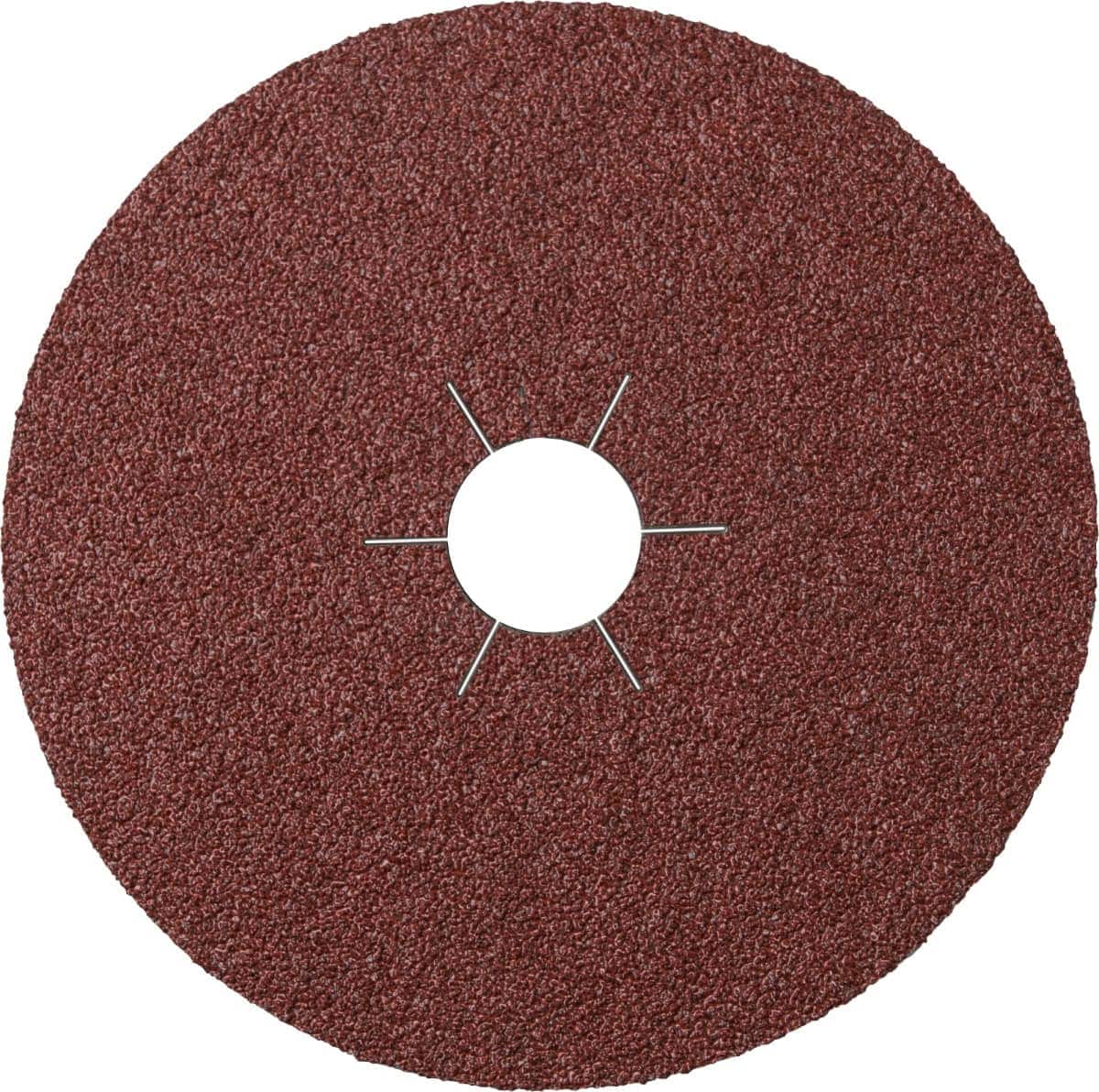 KLINGSPOR CS 561 Fiberscheibe 10978, Ø 115 mm x ø 22 mm, P24, 6-fach Schlitz = Ausführung (30), A, Aluminiumkorn, Für universal Metall, Kunststoff und Edelstahl Schleifanwendungen