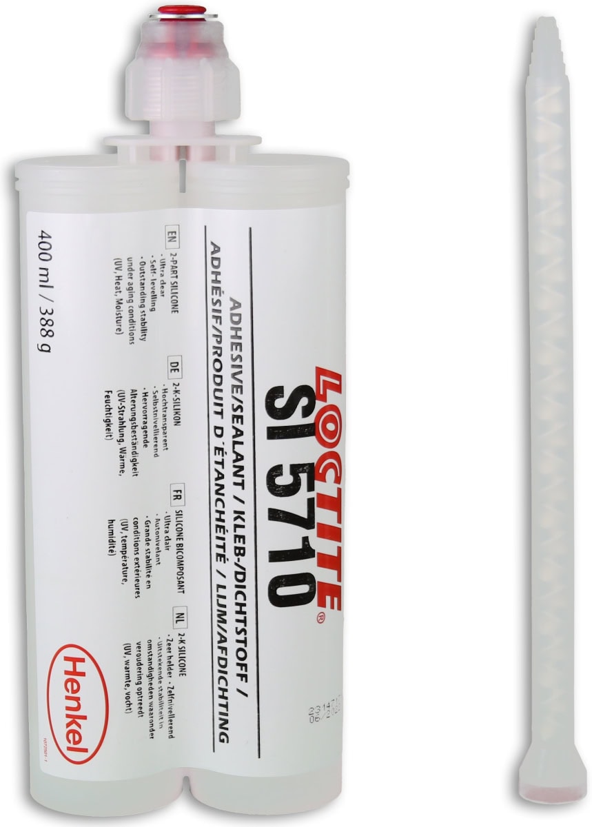 Henkel™ Loctite® Polyadditions Silikon Kleb- und Dichtstoff SI 5710, 400 ml, Transparent, Fließend, 2:1, 2K, 2571794, Hochtransparent