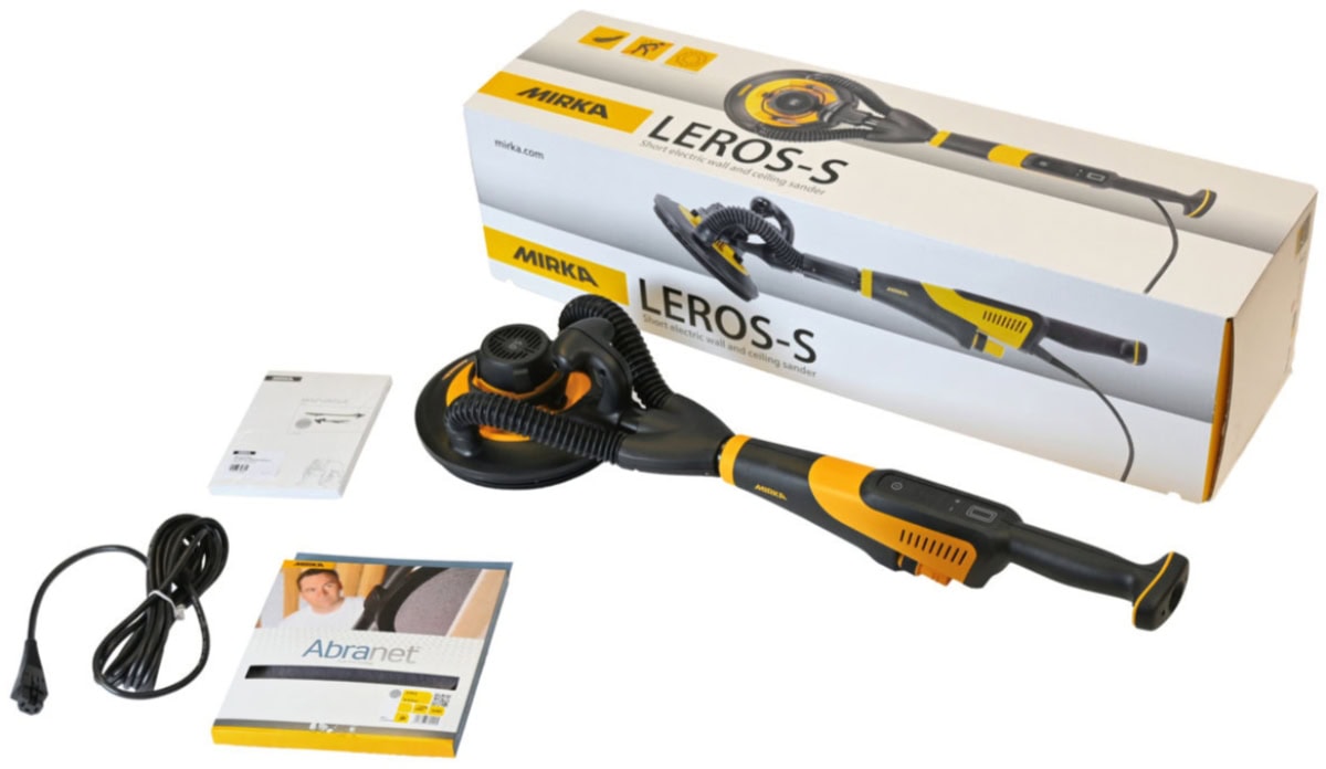 Mirka® LEROS 950CV Kurzvariante Elektro Wandschleifer | Deckenschleifer MIW9502122, Ø 225 mm, 5 mm Schleifhub, Kein Gewinde, Zentralabsaugung, 240V, 0,47 PS / 350 Watt, Externe Absaugung