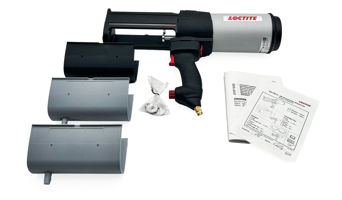 Henkel™ Loctite®  Druckluft 2K Auftragsgerät EQ HD 14, 2693824, 1:1 / 2:1 / 4:1 / 10:1, für 200 ml Kartuschen, inkl. Umbausätze für alle Mischungsverhältnisse