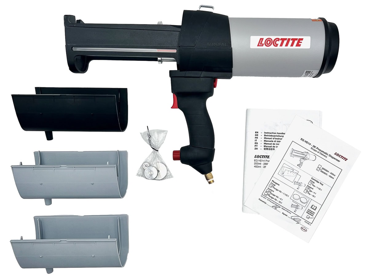 Henkel™ Loctite® Druckluft 2K Auftragsgerät EQ HD 14, 2693825, 1:1 / 2:1 / 4:1 / 10:1, für 400 ml Kartuschen, inkl. Umbausätze für alle Mischungsverhältnisse