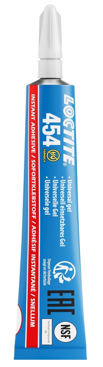 Henkel™ Loctite® 454 Sofortklebstoff, 10 g, Transparent, 142512, Für schwer verklebbare Werkstoffe