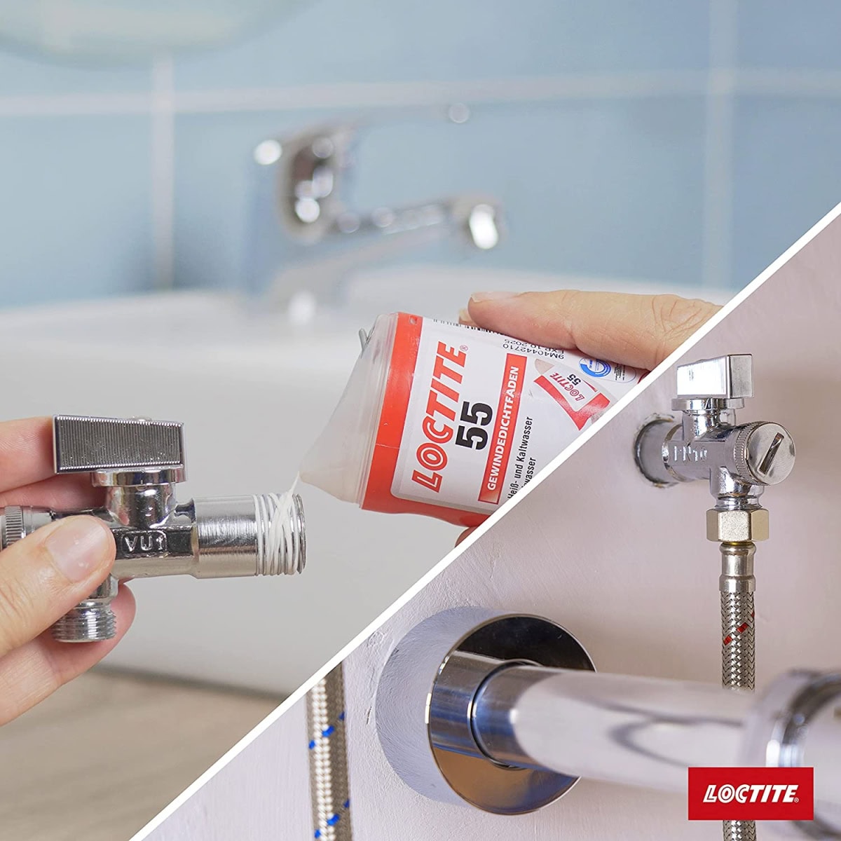 Henkel™ Loctite® Gewindedichtfaden 55, 160 m, Hochfest, Weiß, 2056936 Für Gas, Heizung & Trinkwasser geeignet