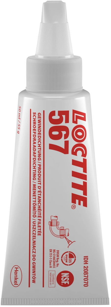 Henkel™ Loctite® 567 Gewindedichtung, 50 ml, Weiß, 2087070, Universell einsetzbar für sofortige Dichtwirkung