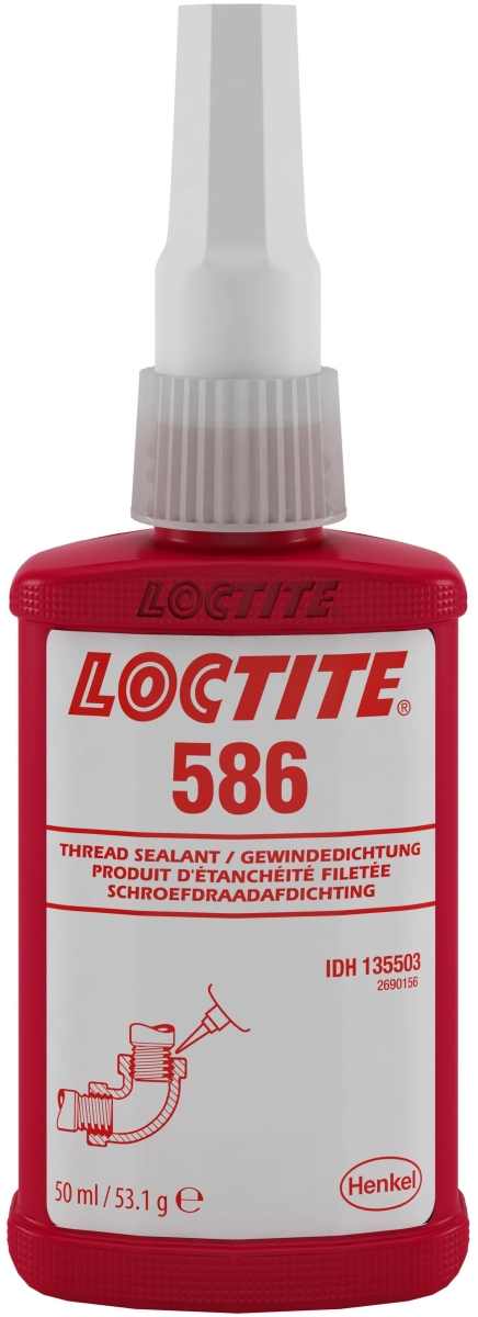 Henkel™ Loctite® 586 Gewindedichtung, 50 ml, Rot, Fest, 135503, langsam aushärtend für Rohre und Anschlussstücke aus Metall
