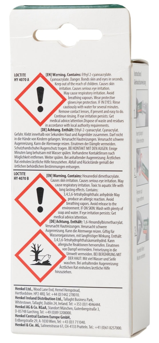 Henkel™ Loctite® Hybridklebstoff auf Cyanacrylatbasis HY 4070, 11 g, Transparent, Nicht Fließend, 2K, 10:1, 2237457, Für universelle Anwendungen