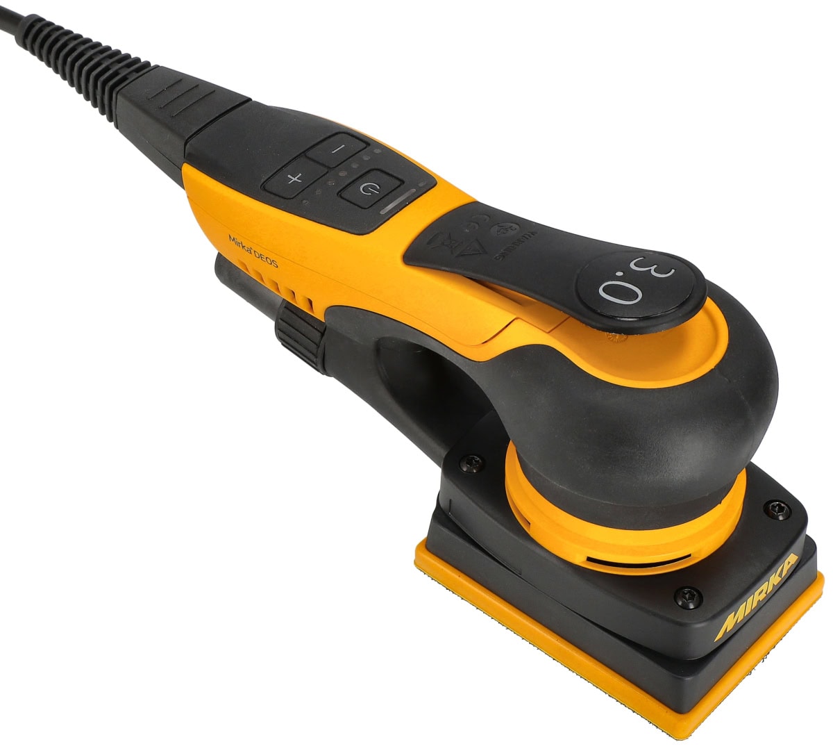 Mirka® DEOS II 343 Elektro Schwingschleifer MID3434044, 75 x 100 mm, 3 mm Schleifhub, Zentralabsaugung, 240V, 0,4 PS / 300 Watt, Externe Absaugung