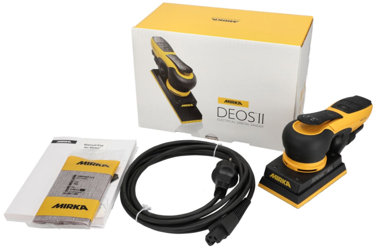 Mirka® DEOS II 353 Elektro Schwingschleifer MID3534044, 81 x 133 mm, 3 mm Schleifhub, Zentralabsaugung, 240V, 0,4 PS / 300 Watt, Externe Absaugung