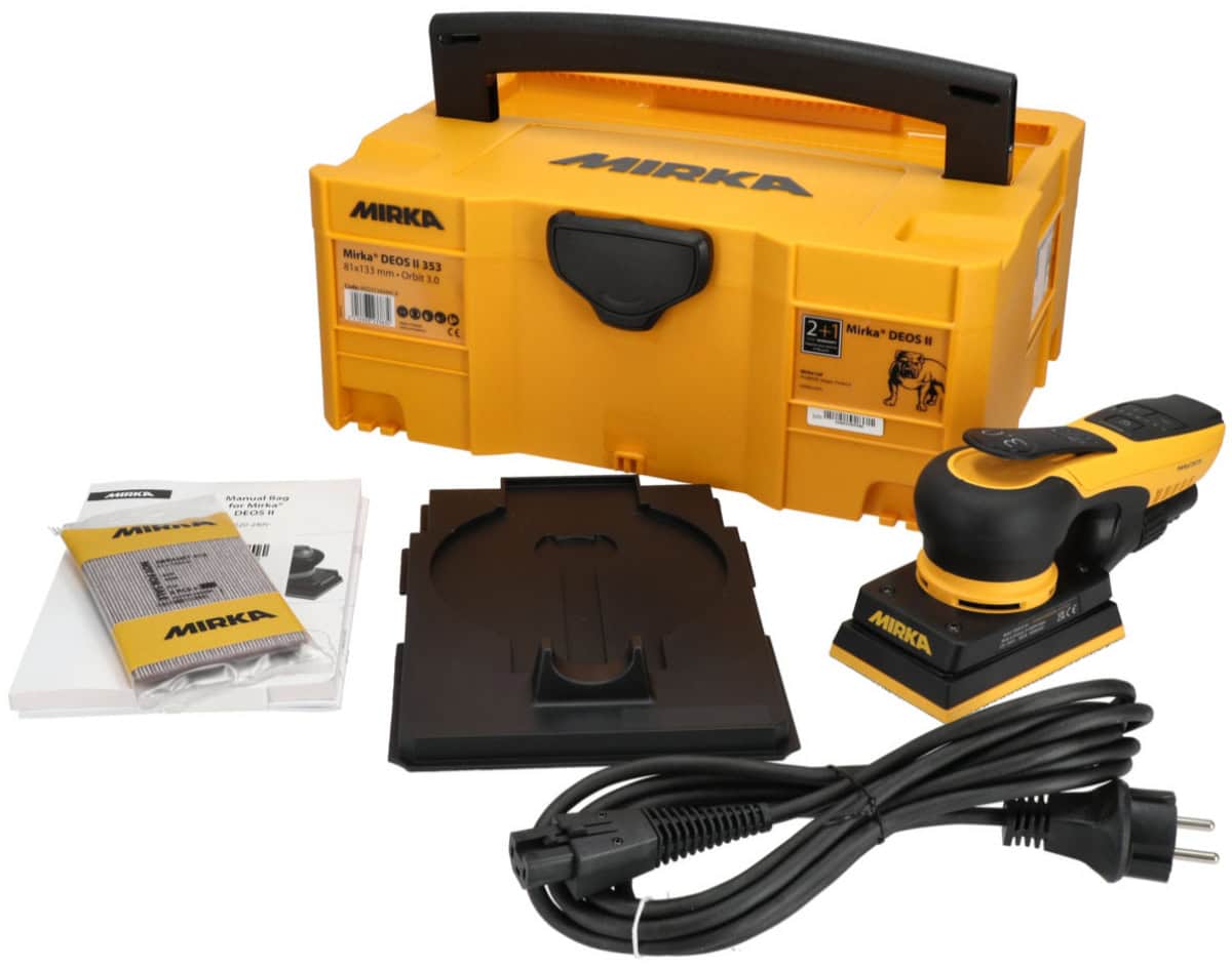 Mirka® DEOS II 353 Elektro Schwingschleifer MID3534044CA, 81 x 133 mm, 3 mm Schleifhub, Zentralabsaugung, 240V, 0,4 PS / 300 Watt, Externe Absaugung