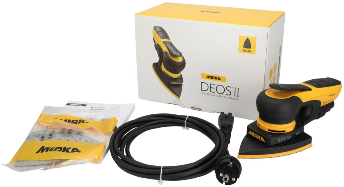 Mirka® DEOS II 663 Elektro Schwingschleifer MID6634044, 100 x 152 x 152 mm, 3 mm Schleifhub, Zentralabsaugung, 240V, 0,4 PS / 300 Watt, Externe Absaugung