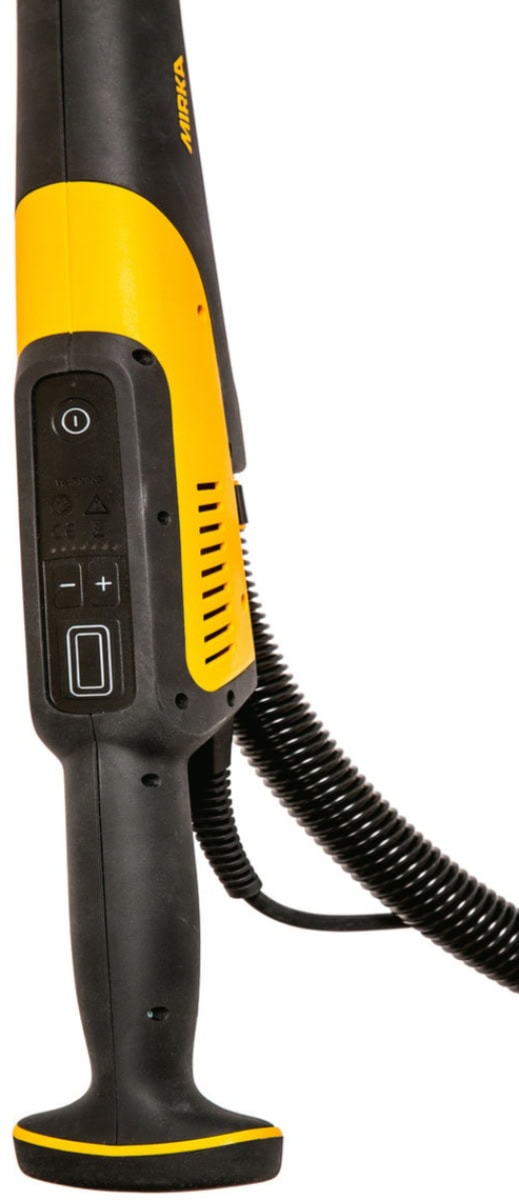 Mirka® LEROS 950CV Kurzvariante Elektro Wandschleifer | Deckenschleifer MIW9502122BA, Ø 225 mm, 5 mm Schleifhub, Kein Gewinde, Zentralabsaugung, 240V, 0,47 PS / 350 Watt, Externe Absaugung