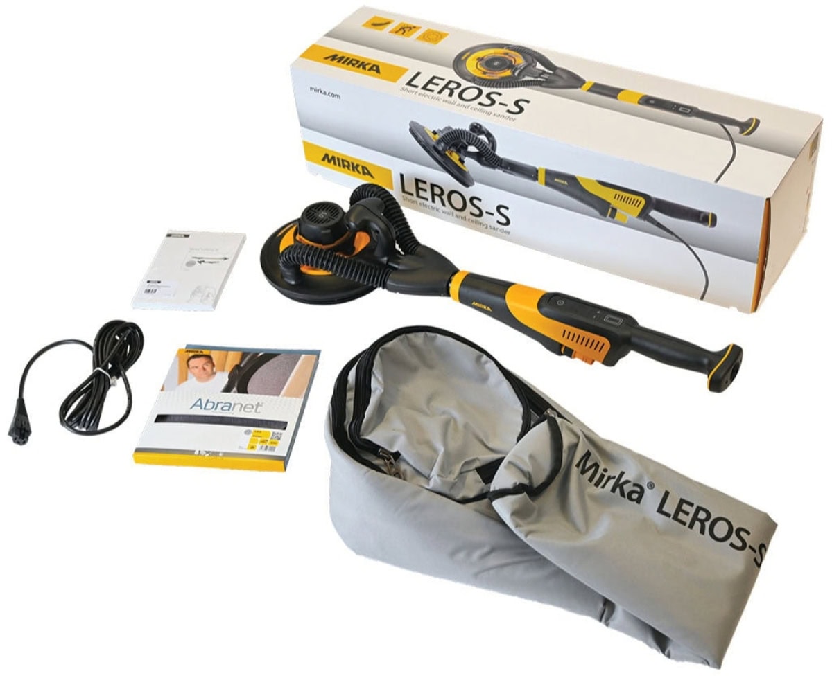 Mirka® LEROS 950CV Kurzvariante Elektro Wandschleifer | Deckenschleifer MIW9502122BA, Ø 225 mm, 5 mm Schleifhub, Kein Gewinde, Zentralabsaugung, 240V, 0,47 PS / 350 Watt, Externe Absaugung