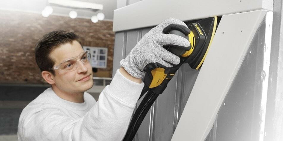 Mirka® Gold 2366905080, Ø 90 mm x 93 mm x 93 mm, P80, 6-fach Gelocht, Kletthaftend, Delta Schleifscheibe mit Aluminiumkorn