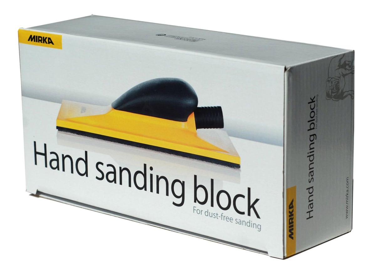Mirka® 8391700111, 115 x 230 mm, Hart, 32 Löcher, Gelb, Kletthaftend, Handblock mit Absaugung aus Kunststoff