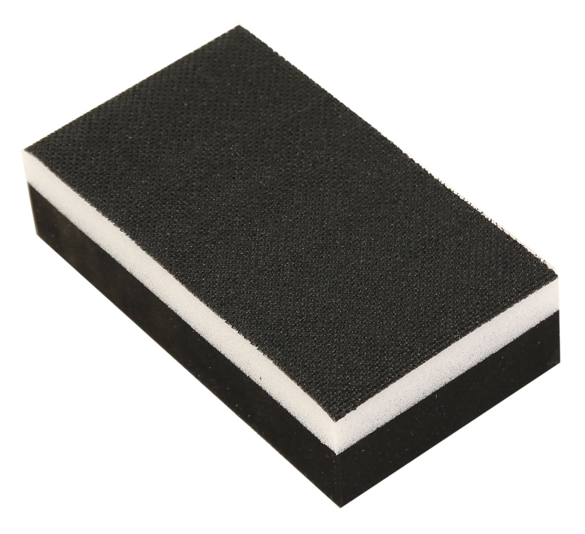 Mirka® 8390900111, 70 mm x 125 mm, Doppelseitig Weich / Hart, Ungelocht, Schwarz, Kletthaftend, Handblock ohne Absaugung für optimale Schleifergebnisse