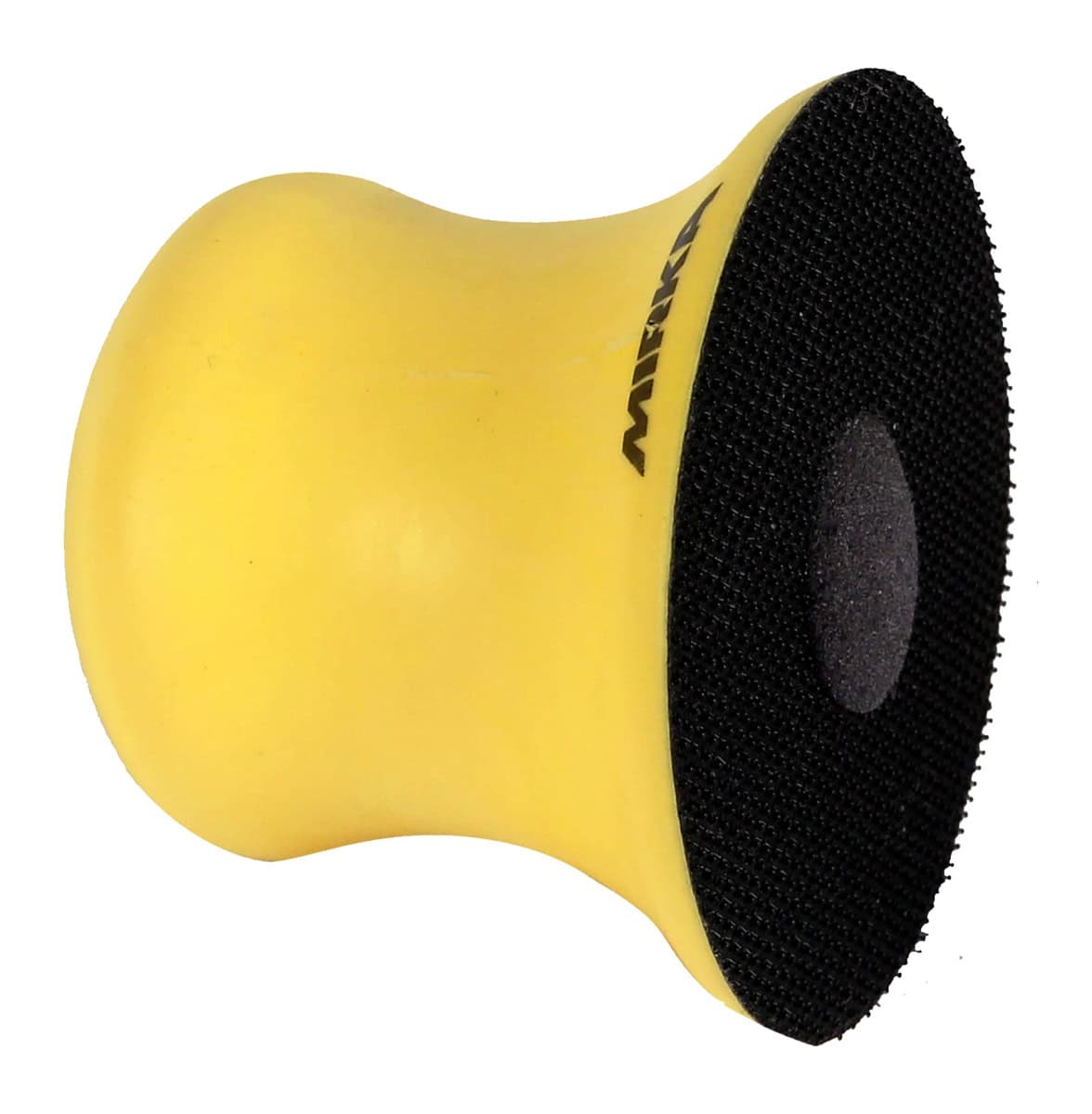 Mirka® 8392104111, Ø 77 mm, Medium, Ungelocht, Gelb, Kletthaftend, Handblock ohne Absaugung mit Mittelloch für alle Mirka® Ø 77 mm Schleifscheiben