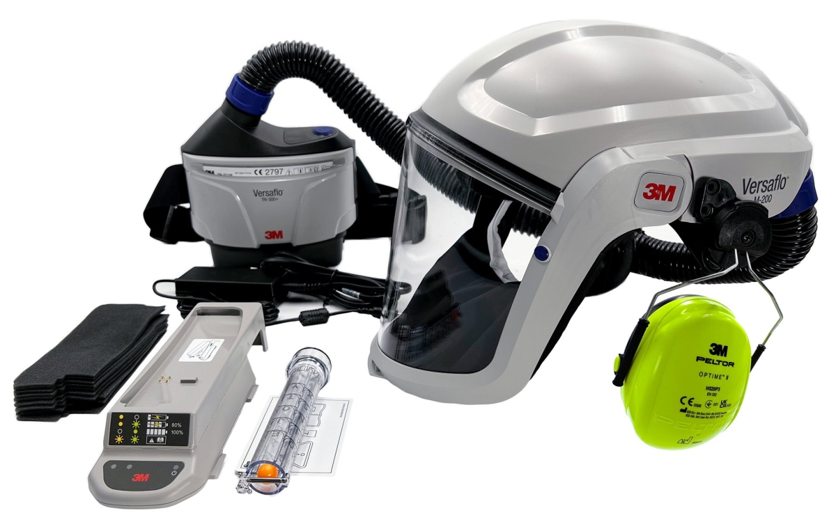 3M™ TR-300-LIK, TH3, Partikelschutz, Versaflo™ Leicht-Industrie Gebläse Atemschutz Set, Teile: [TR-315E+, M-206, Z3AF/2, H520P3EV]
