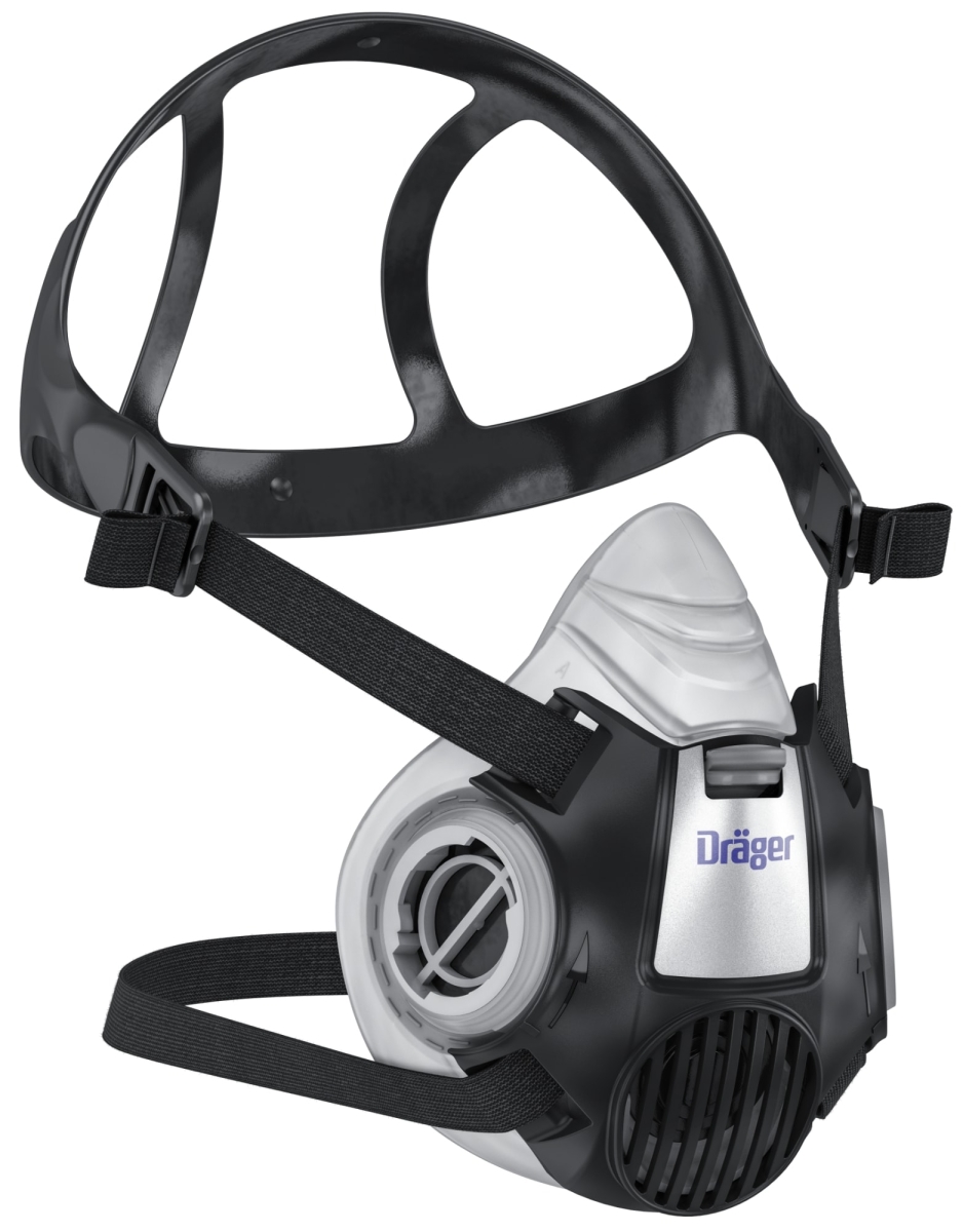 Dräger® X-plore® 3300 Gasmaske / Halbmaske Chemiearbeiter Set 3708071, Größe S, A1B1E1K1 Hg P3 R D Kombinationsfilter, Soft TPE, Dräger® Bajonett-Klick Filteranschluss