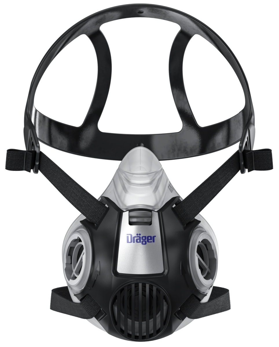 Dräger® X-plore® 3300 Gasmaske / Halbmaske Lackierer Set 3708070, Größe L, A2 P3 R D Kombinationsfilter, Soft TPE, Dräger® Bajonett-Klick Filteranschluss